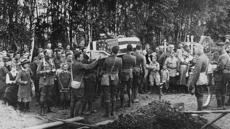 Greeting from Company K: “Dear Madam, Your son, Francis, died needlessly in Belleau Wood . . . At the time of his death he was crawling with vermin and weak from diarrhea.” Photograph: European/FPG/Getty