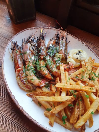 Prawns on the lunch special at Mister S.