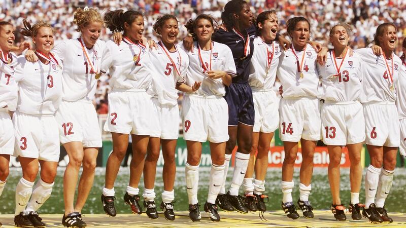 The USA’s World Cup winners of 1999. Photograph: Roberto Schmidt/AFP/Getty