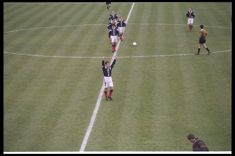 Scotland `won' the World Cup qualifier against Estonia after just three seconds at Kadriorg Stadium in Tallinn, Estonia when the hosts failed to show up. The game was eventually refixed and ended 0-0. Photograph: Ben Radford/Allsport