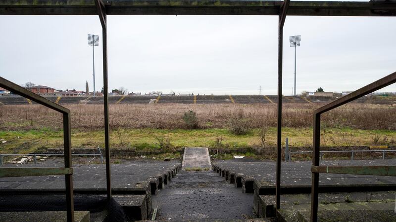 A derelict Casement Park in Belfast.