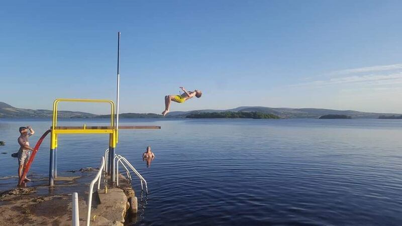 Daring diver, Lough Derg, Co Clare. Photograph: Pat Morris