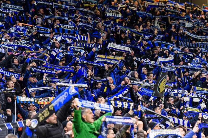 Coronavirus clusters: Atalanta supporters at San Siro, in Milan, on February 19th. Photograph: Marcio Machado/Eurasia Sport/Getty