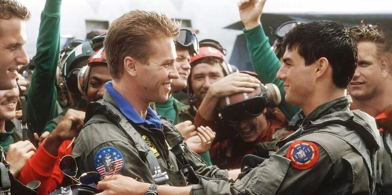 Val Kilmer and Tom Cruise in Top Gun from 1986