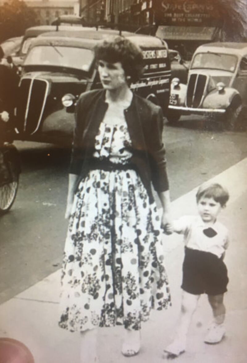 Phillip Dunne, two years old, with his aunt Annie, who had returned from the US with his fashionable outfit in tow. (1955) Photograph: Arthur Fields. Source: EZ Films/Phillip Dunne