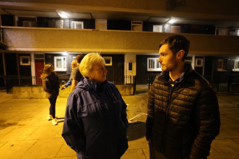 Angela Hart, Street Work Team, and Aaron Connolly from Sheriff Street.    Photograph: Alan Betson

