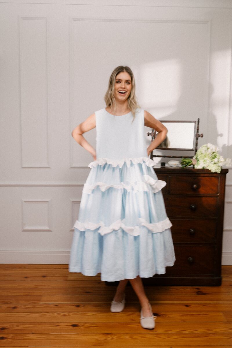 Something blue dress, €1,093, Kindred of Ireland