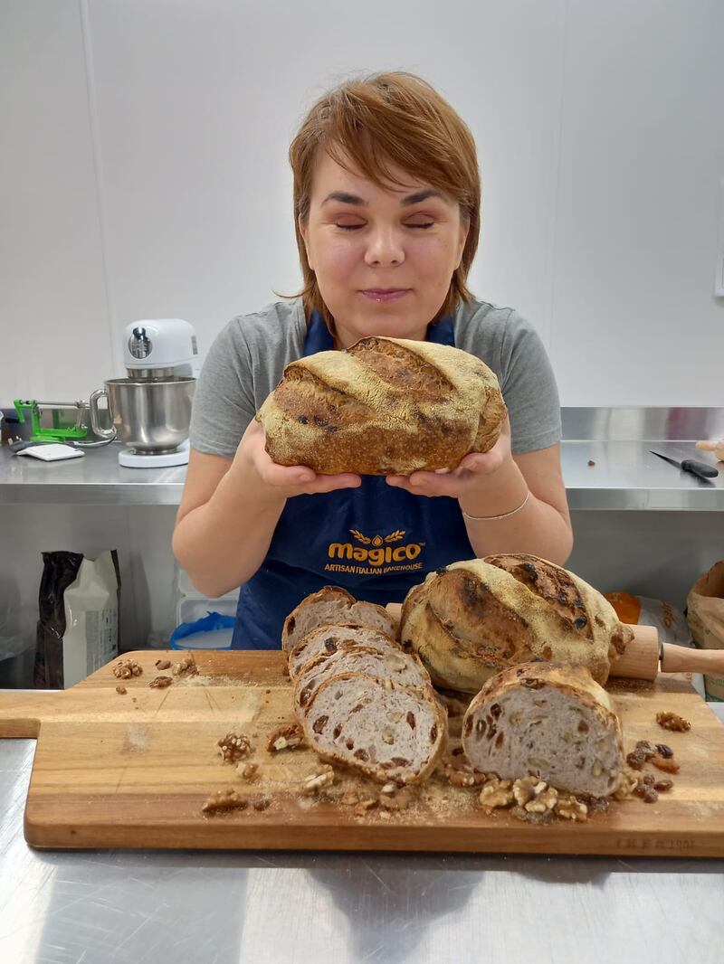 Giulia Zan, originally from Romania, in the bakery in Athlone that she and her husband, originally from Italy, set up