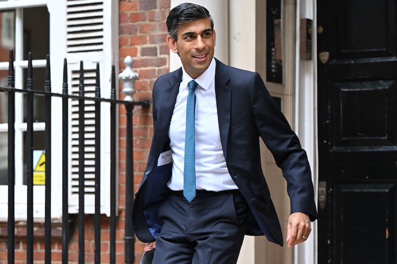 Rishi Sunak leaves his campaign office in London on Wednesday. Photograph: Justin Tallis/AFP via Getty Images