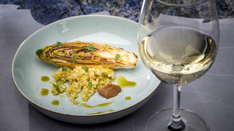 Braised endive, quinoa and spring onion cream at the Bistro