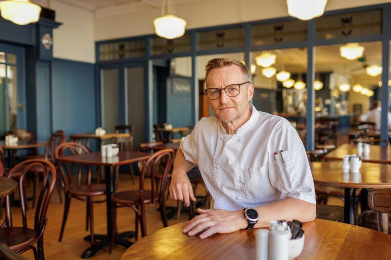 Lyons Café owner Gary Stafford. Chairs in the cafe were imported from Czechoslovakia before the second World War. Photograph: James Connolly