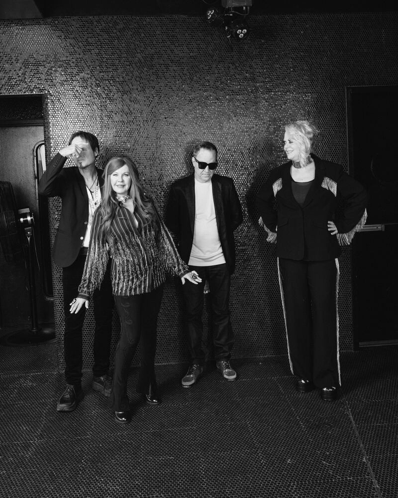 From left: Keith Strickland, Kate Pierson, Fred Schneider and Cindy Wilson of the B-52’s, in Manhattan. Photograph: Mark Sommerfeld/The New York Times