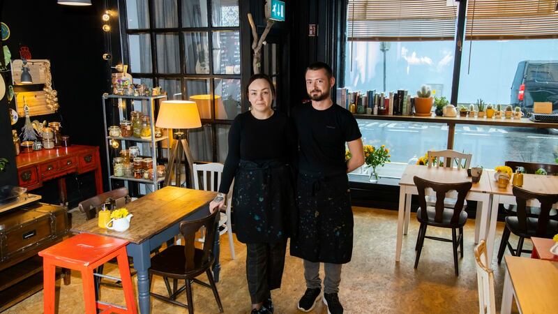 Damira Levacic and Przemyslaw Muszynski  at the Old Couch Café in Waterford city. Photograph: Patrick Browne
