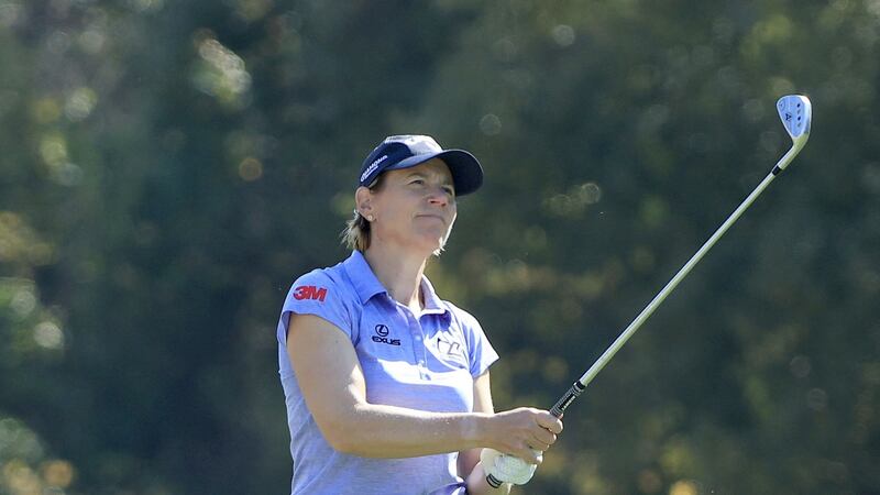 Annika Sorenstam plays a shot during the first round of the Diamond Resorts Tournament Of Champions at Tranquilo Golf Course at the Four Seasons Golf and Sports Club  in Lake Buena Vista, Florida. Photograph:  Sam Greenwood/Getty Images