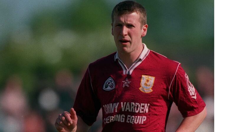 Gerry Fahey playing for Galway’s senior team in 1995. He played minor football for Roscommon earlier in his career. Photograph: Tom Honan/Inpho