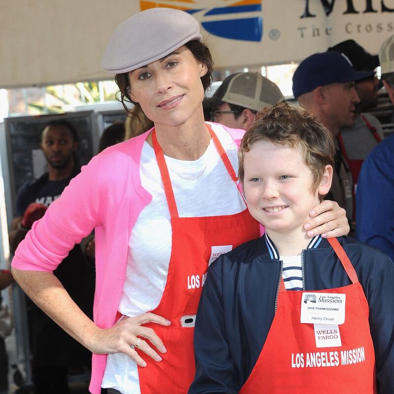 Minnie Driver with her son, Henry, in 2018. Photograph: Albert L Ortega/Getty
