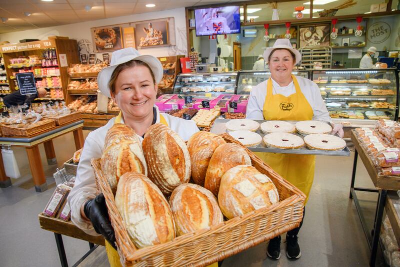  Pictured at the cake counter are Celine Surowiecka and Eilish White: oven-fresh breads and baked goods are part of the supermarket’s daily fare. Photograph: Daragh Mc Sweeney/Provision.