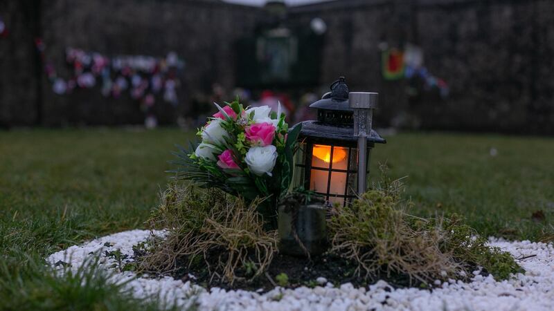A lantern at the site of the Tuam mother and baby home.  Photograph: Andy Newman