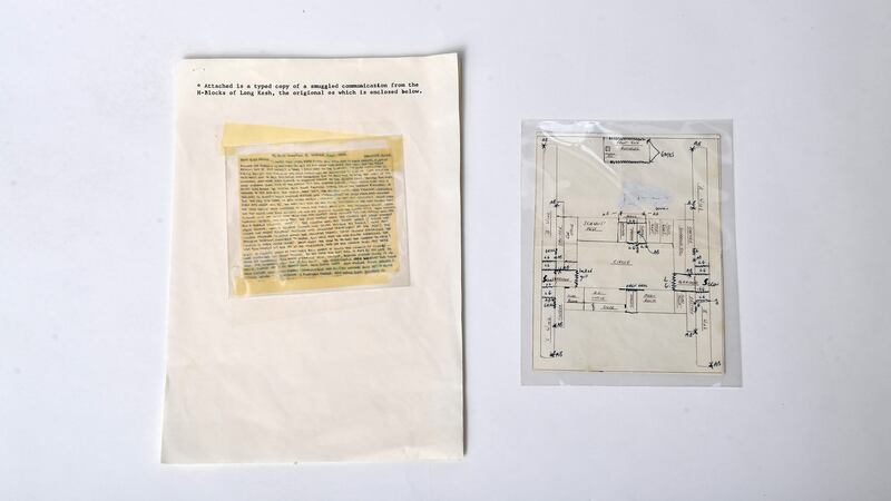 A smuggled letter from a H Block prisoner to the pope and a prison map
