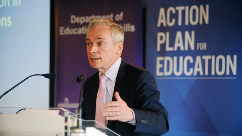Minister for Education Richard Bruton: has set targets for getting more school-leavers onto new apprenticeship programmes in 2018.   Photograph: Aidan Crawley