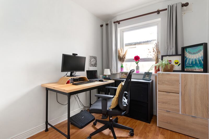 Second bedroom is used as a home office. Photograph: Keith Owens