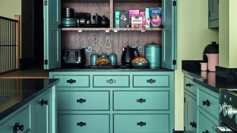 English kitchen company Tom Howley’s Hartford pantry  in a client’s kitchen in St Alban’s