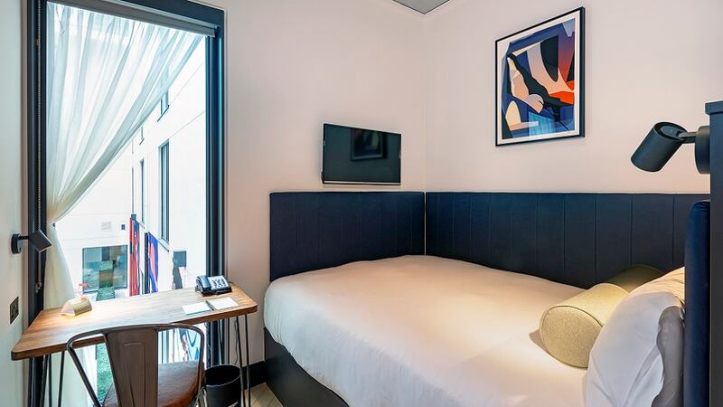 Double bedroom in the Hendrick hotel, Dublin