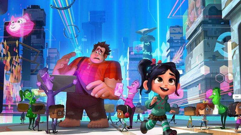 Wreck-It Ralph (John C Reilly) and   Vanellope von Schweetz (Sarah Silverman) in ‘Ralph Breaks the Internet’
