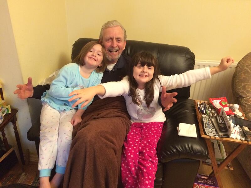 Séamus McDonagh with his granddaughters Kiana and Lucy in 2016.