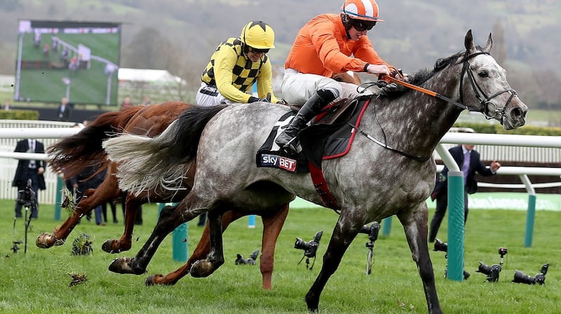 Labaik, ridden by Jack Kennedy,  comes home to win the Supreme Novices’ Hurdle at the 2017  Cheltenham Festival. Photograph: Dan Sheridan/INPHO.