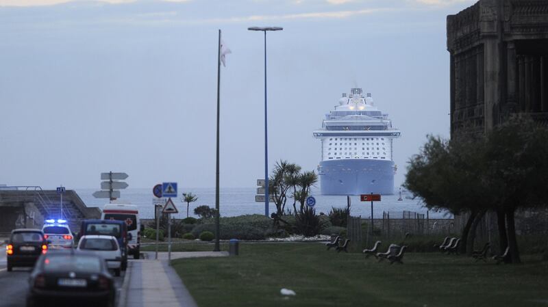 A cruise liner arrives at the port of Bilbao. Photograph: Ander Gillenea/AFP/Getty Images