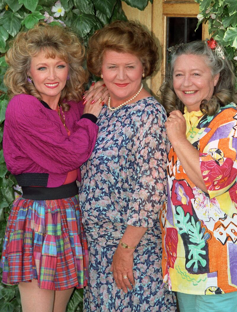Mary Millar, Patricia Routledge and Judy Cornwall on location filming Keeping Up Appearances. Photograph: Neil Munns