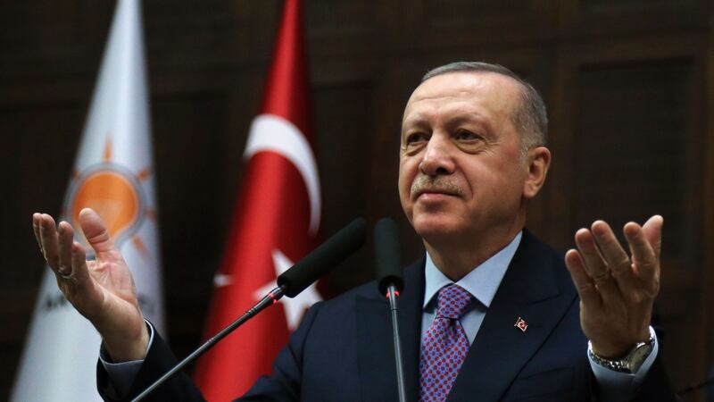 President of Turkey Recep Tayyip Erdogan: said Turkey had retaliated by hitting Damascus regime targets “from the air and ground”.  Photograph: Adem Altan/AFP via Getty Images