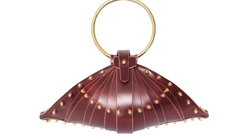 Shell bag in oxblood leather by Una Burke. Photograph: Suinan Li