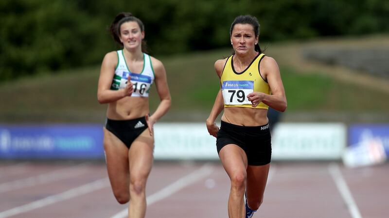 Phil Healy on her way to victory in the women’s 200m. Photograph: Bryan Keane/Inpho