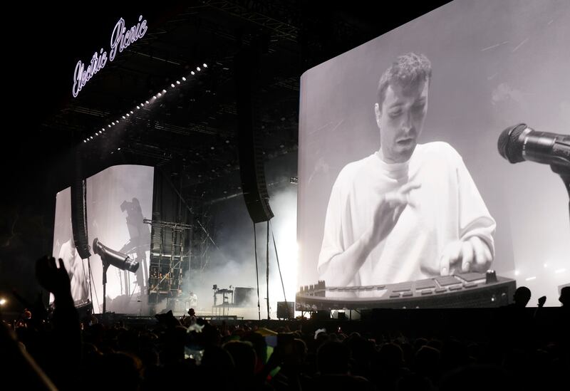 Fred Again headlining the Main Stage on Saturday at Electric Picnic. Photograph: Alan Betson/The Irish Times