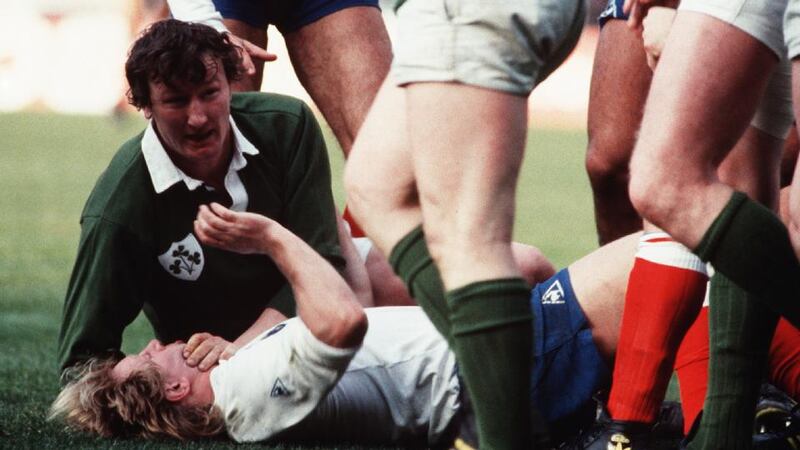 In the picture: Willie Duggan gets the better of Jean-Pierre Rives of France in the 1984 Five Nations. Photograph: Billy Stickland/Inpho