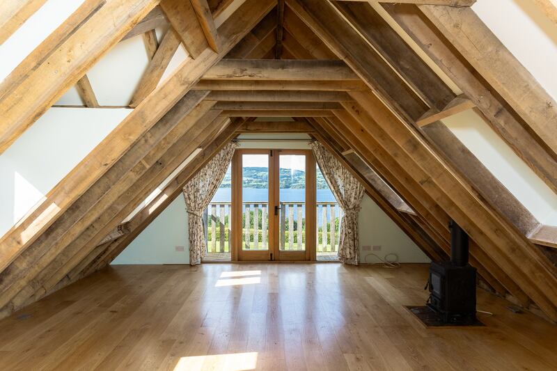 Even the garage has lake views