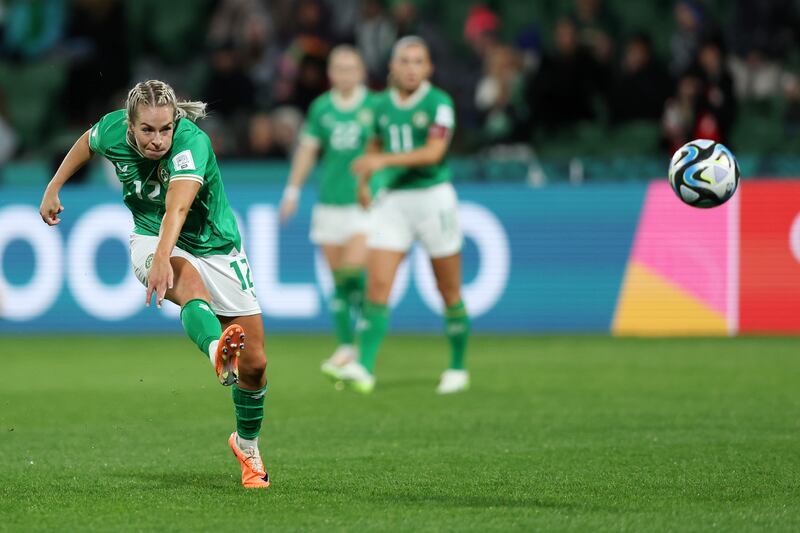 Republic of Ireland's Lily Agg in action during the Fifa Women's World Cup Group B match against Canada at Perth Rectangular Stadium on Tuesday. Photograph: Paul Kane/Getty Images