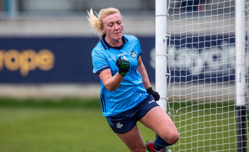 Dublin’s Carla Rowe celebrates scoring a goal during the NFL Division 1 game against Meath in March. Photograph: Paul Barrett/Inpho