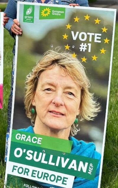 Election poster image: Grace O'Sullivan, Green Party. Photograph: Grace O'Sullivan/Instagram