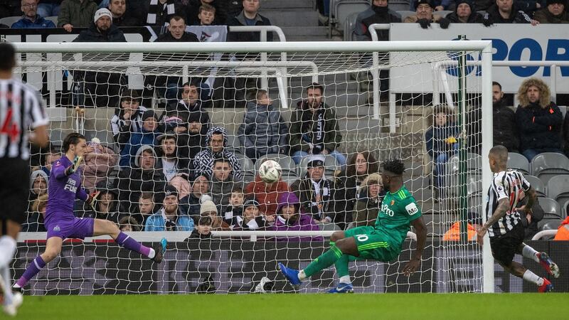 Watford’s Isaac Success scores their second goal. Photo: Ian Hodgson/PA Wire