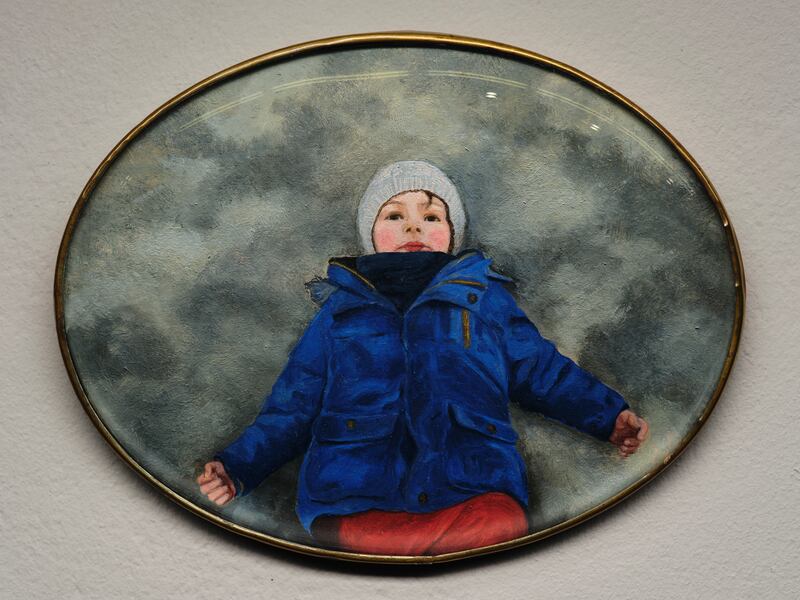 Child by Liz Rackard. Oil on board