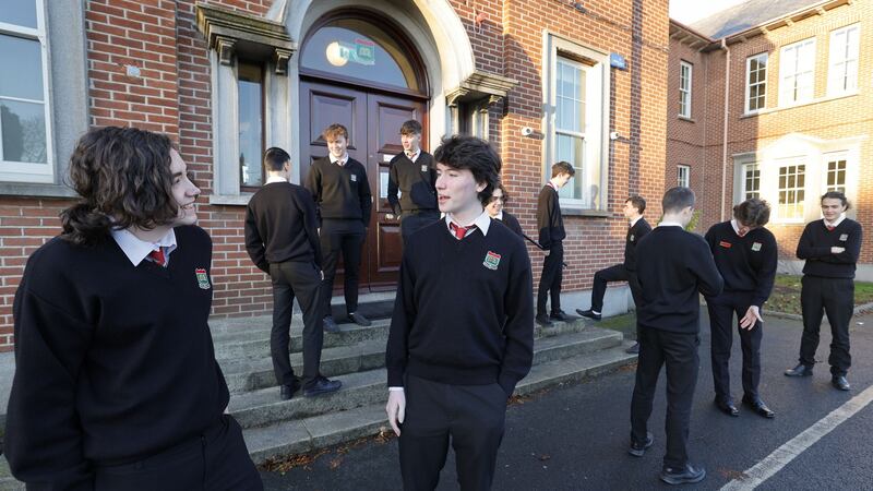Kal Scully and Aidan Coveney at  Oatlands College. Photograph: Alan Betson