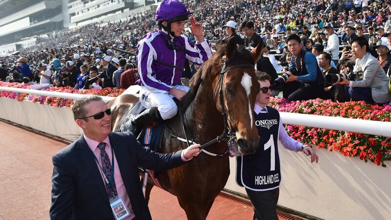 Ryan Moore and Highland Reel. Photograph: Vince Caligiuri/Getty