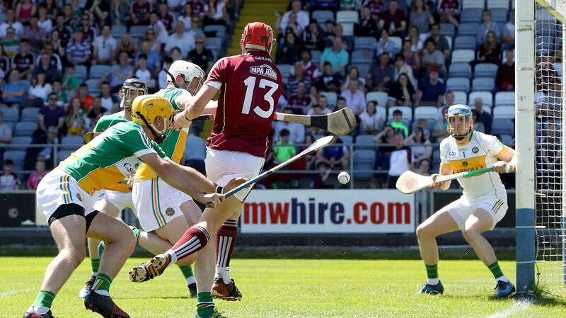 Conor Whelan’s shot on goal is saved. Photograph: Bryan Keane/Inpho