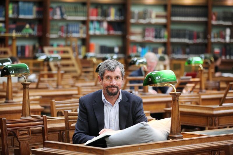 Charlie Bird joins adult literacy students to launch the takethefirststep.ie initiative at the National Library in 2011. Photograph: James Horan/Collins Photos