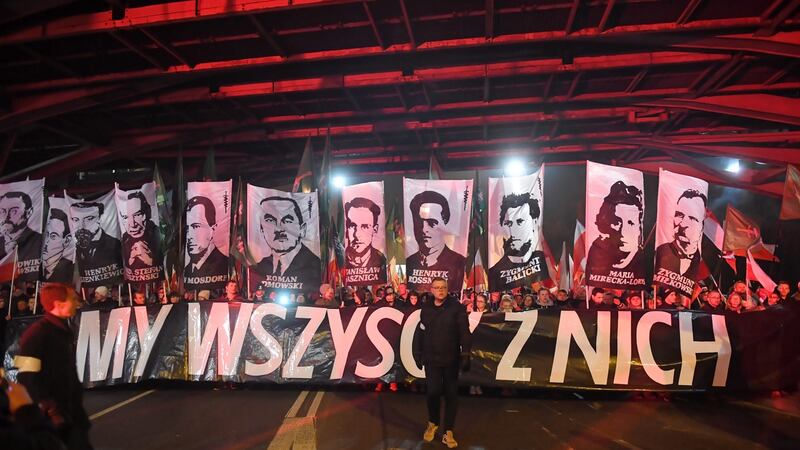 A view of an independence march in Warsaw, Poland. Photograph: Jacek Turczyk/EPA