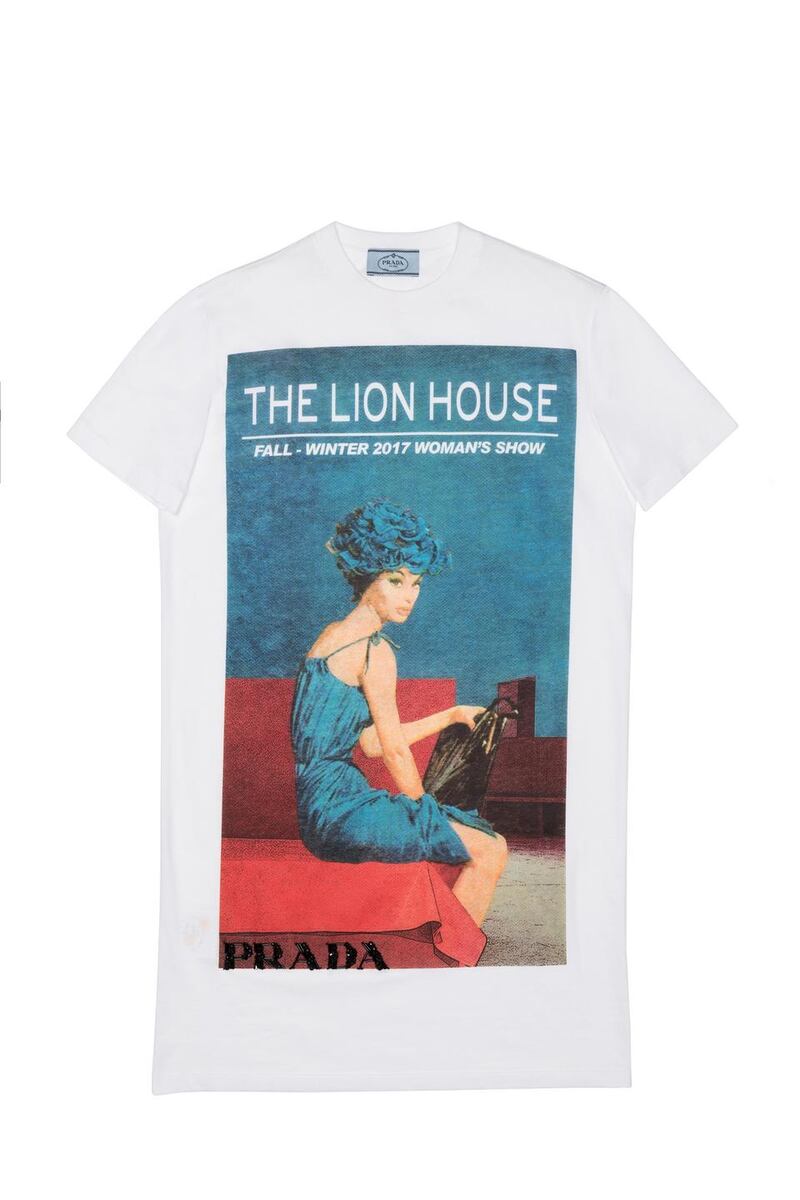 One of the t-shirt from Prada’s new Poster Girl lifestyle collection starting from €370