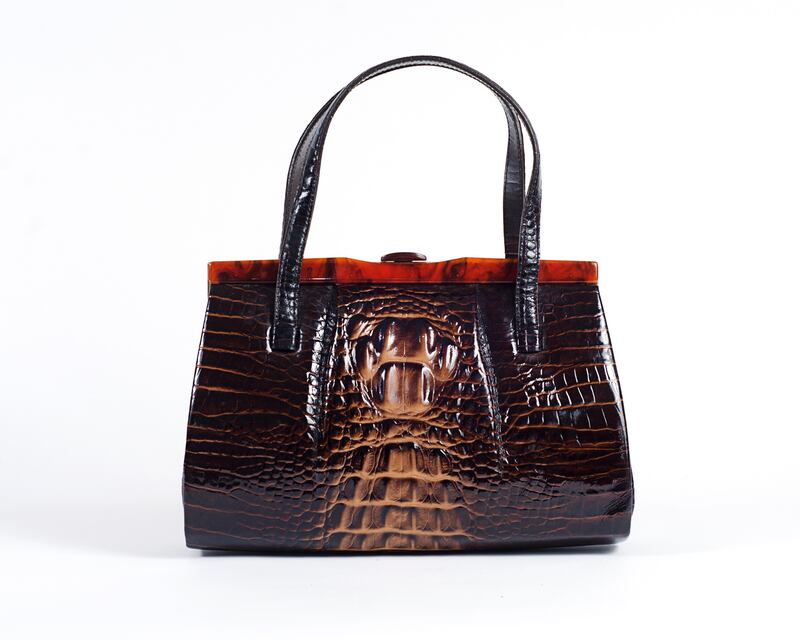 Mock croc handbags with original Bakelite hardware circa 1960s €65 Om Diva